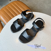 Sandal 3p mũi tròn quai ngang gấp lệch - MS: S3-26011