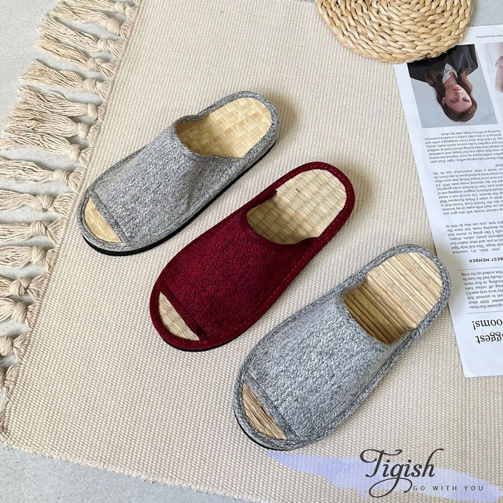 Dép xẹp cói mũi tròn quai ngang khuyết - MS: D2-01002