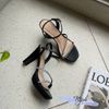 Sandal 10p gót trụ mũi tròn quai ngang chéo đính đá - MS: S10-23011