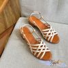Sandal 3p mũi tròn 6 quai mảnh đan chéo nối hậu - MS: S3-01005