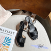 Sandal 8p đế xuồng quai ngang tán đinh - MS: S8-26006