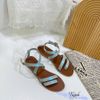 Sandal xẹp mũi tròn 2 quai chéo hậu vòng - MS: SX-25062