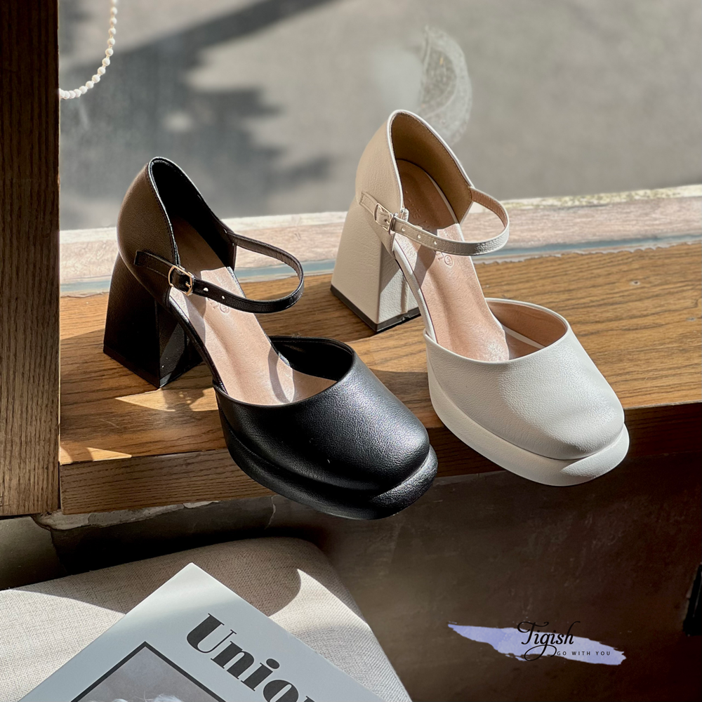 Sandal 10p gót thang đúp mũi tròn hậu bít - MS: S10-78003