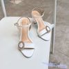 Sandal 9p gót trụ sơn mũi tròn bảng ngang phối khóa tròn - MS: S9-23014