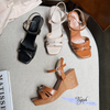 Sandal 8p đế xuồng quai ngang nơ chuông - MS: S8-26007