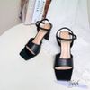 Sandal 8p gót trụ mũi vuông quai ngang khuyết giữa - MS: S8-23013