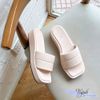 Dép 4p bánh mì mũi vuông bảng ngang may chỉ giữa - MS: D4-15002