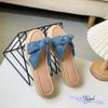 Xuồng cói 3p mũi tròn 2 quai chéo thắt nơ - X3-01002