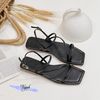 Sandal xẹp mũi vuông quai ngang chéo talong may chỉ - MS: SX-25069