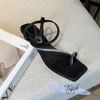 Sandal 4p gót lép mũi vuông xỏ ngón quai đính đá - MS: S4-22001