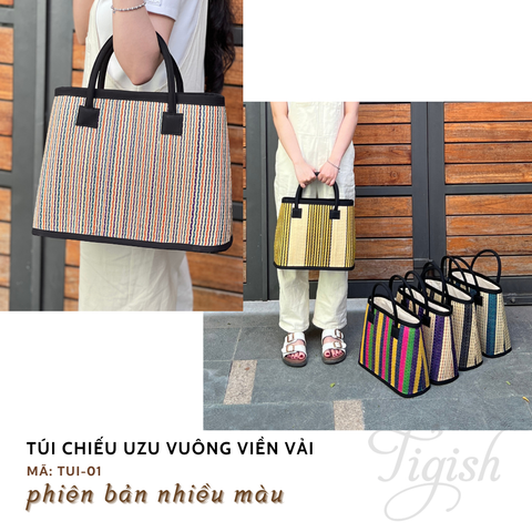  Túi chiếu Uzu vuông viền vải - TUI01 (TC-8601) - Phiên bản thân túi nhiều màu 