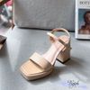 Sandal 10p gót vuông xéo mũi vuông bàng ngang may chỉ - MS: S10-65001