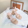 Sandal 10p gót vuông xéo mũi vuông bảng ngang may chỉ giữa - MS: S10-65002