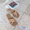 Dép mũi vuông 4 dây đan chéo - MS: DX-25036