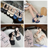 Sandal 10p gót trụ đúp mũi tròn quai ngang mảnh - MS: S10-71004