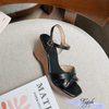 Sandal 8p đế xuồng quai ngang nơ chuông - MS: S8-26007