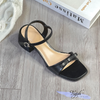 Sandal 5p gót vuông mũi vuông đính nơ - MS: S5-22015