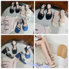 Sandal 10p gót trụ đúp mũi tròn 3 quai chéo mảnh - MS: S10-71003