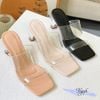 Guốc 7p gót mika mũi vuông 2 quai ngang mika - MS: G7-75004