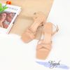 Sandal 5p gót trụ mũi vuông 2 quai xoắn - MS: S5-23032