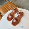 Sandal 3p mũi tròn quai ngang gấp lệch - MS: S3-26011