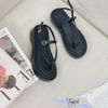 Sandal 3p mũi tròn kẹp ngón phối quai ngang mảnh - MS: S3-25002