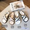 Sandal 3p mũi vuông 2 quai chéo viền phối màu - MS: S3-76001