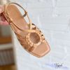 Sandal mũi vuông gút giọt nước hở mũi hậu khóa - MS: SX-01080