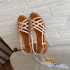 Sandal 3p mũi tròn 6 quai mảnh đan chéo nối hậu - MS: S3-01005