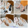 Sandal 7p gót lép mũi vuông quai ngang chéo - MS: S7-26030
