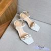 Sandal 5p gót trụ mũi vuông bảng ngang phối khóa ngang - MS: S5-23033