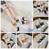 Dép xẹp mũi vuông viền chỉ nổi quai ngang gấp tán đinh - MS:DX-63037