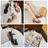 Sandal 8p đế xuồng quai ngang nơ chuông - MS: S8-26007