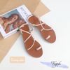 Sandal mũi tròn xỏ ngón quai chéo lệch - MS: SX-25045