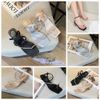 Sandal 4p gót lép mũi vuông xỏ ngón quai đính đá - MS: S4-22001