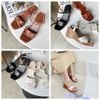 Sandal 8p đế xuồng 3 quai mảnh nhỏ phối khóa - MS: S8-26004