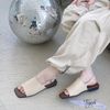Sandal 2p gót vuông quai bảng bự may chỉ giữa - MS: S2-25003
