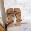 Sandal mũi vuông xỏ ngón 2 quai mảnh gút chéo- MS: SX-25046