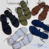 Sandal xẹp mũi tròn 2 quai mảnh hậu vòng - MS: SX-25080