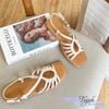 Sandal mũi vuông gút giọt nước hở mũi hậu khóa - MS: SX-01080