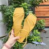 Sandal xẹp mũi vuông quai ngang chéo talong may chỉ - MS: SX-25069