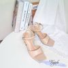 Sandal 8p gót trụ mũi vuông quai ngang khuyết giữa - MS: S8-23013