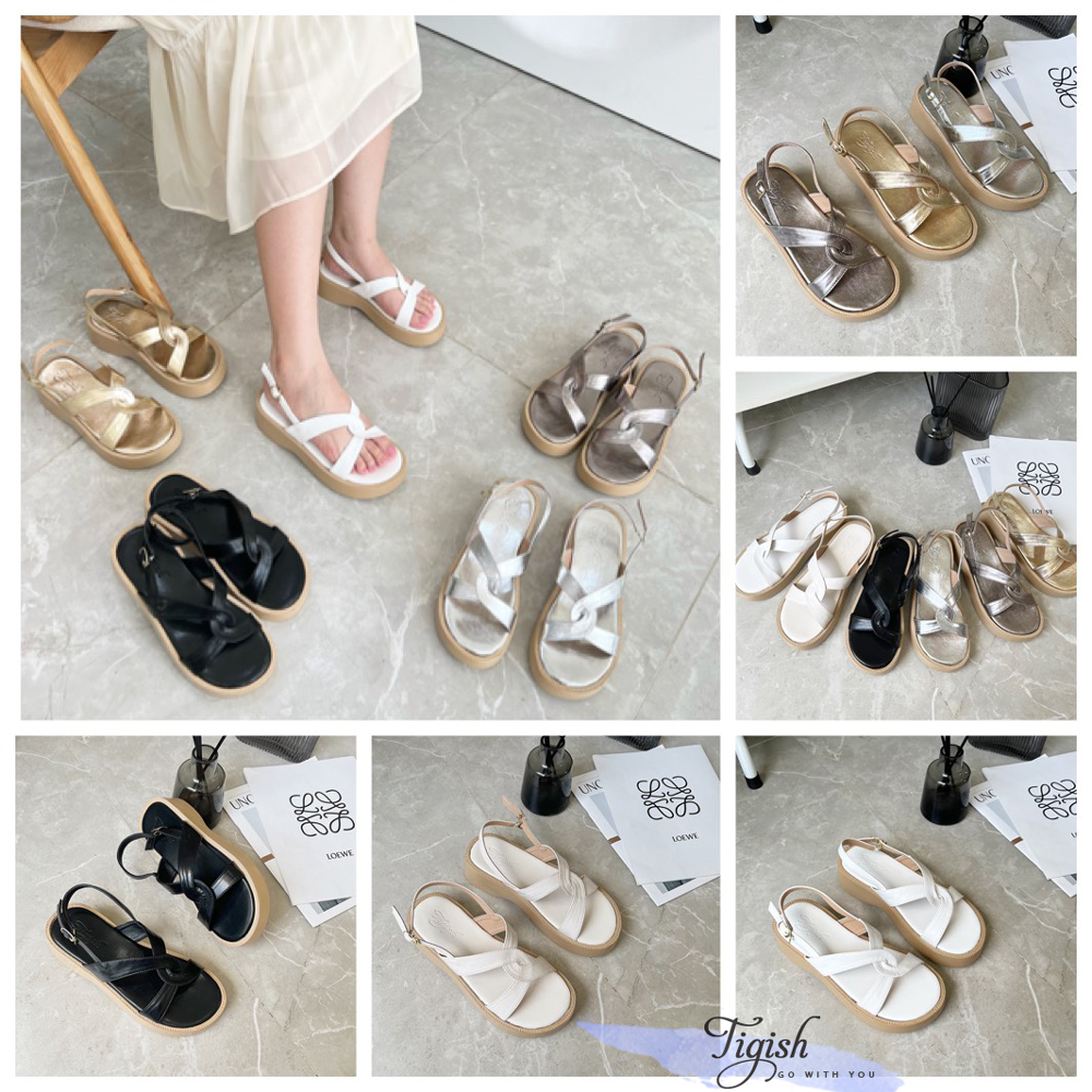 Sandal 3p mũi tròn quai xoắn - MS: S3-25003