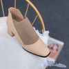 Bốt 5cm gót trụ mũi vuông phối thun - MS: B5-61002