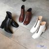 Giày Boot 7p si mũi vuông cổ cao khóa kéo -MS: B7-01002