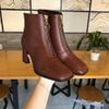 Giày Boot 7p si mũi vuông cổ cao khóa kéo -MS: B7-01002