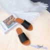 Dép da bò mũi tròn bảng ngang lớn- MS: DX-01036