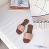 Dép mũi vuông bảng ngang lớn dập ly chéo X caro nhỏ - MS:DX-63007