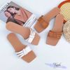 Dép mũi vuông bảng ngang xẻ 3 quai nhỏ- MS: DX-25027