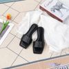 Dép mũi vuông bảng ngang chần chỉ caro - MS: DX-26006